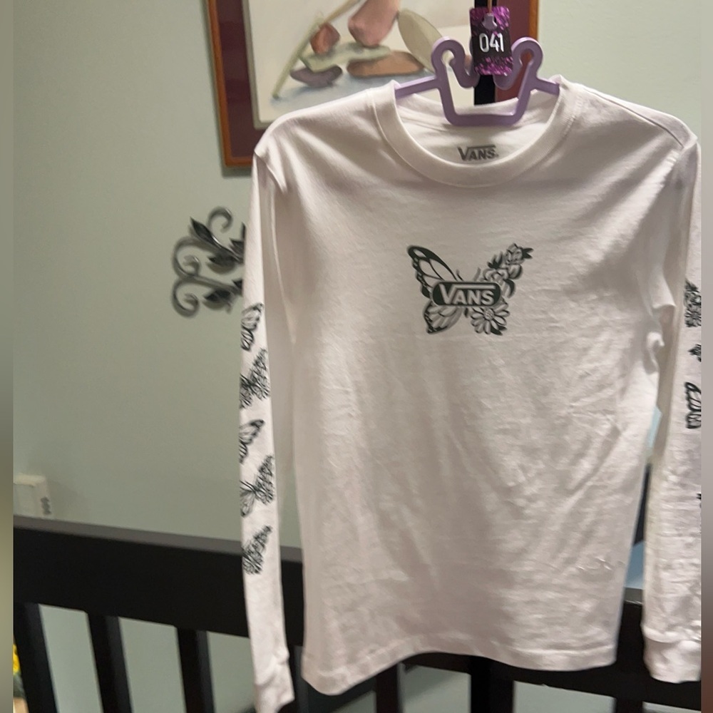 Vans Kids Long Sleeve Shirt with Butterfly Design#041